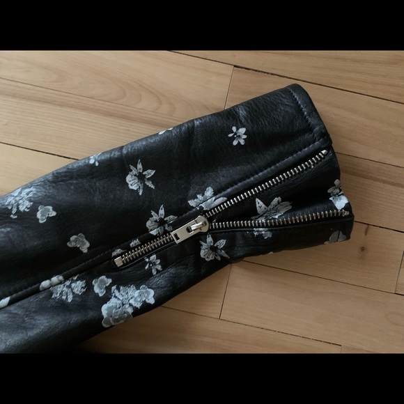 Iro leather jacket with floral hand painted print - Picture 4 of 4